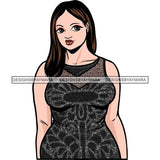 Attractive BBW Nubian Melanin Popping Beautiful African American Big Woman SVG Cutting Files