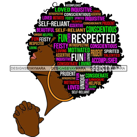 Afro Succesful Woman Hair Quotes Black Lives Matter Proud Roots Nubian Melanin SVG Cut Files
