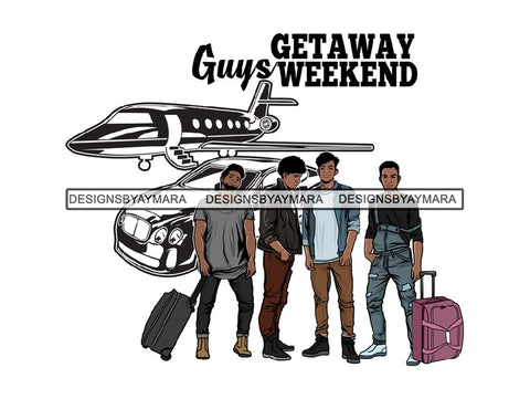 Man Getaway Trip Friends PNG File For Print Not For Cutting