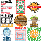 Bundle 9 Coronavirus Medical Epidemic Disease Virus Health Pandemic Illness Quotes SVG Cutting Files