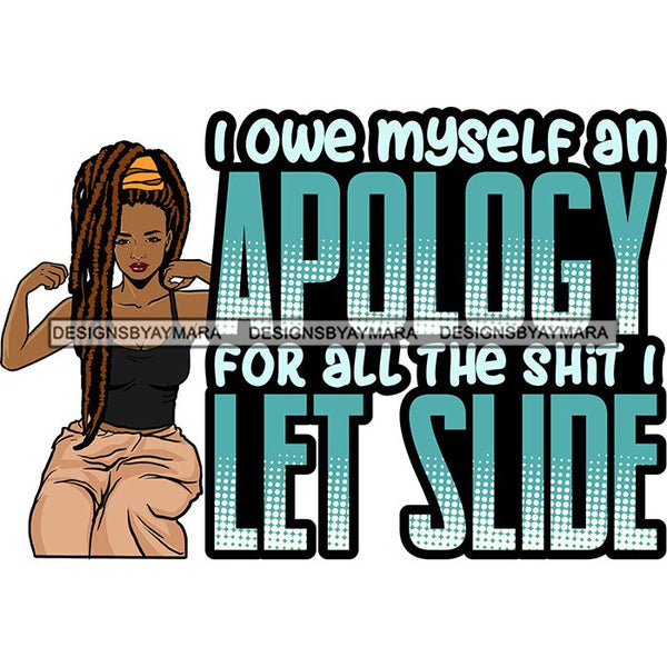 Afro Woman Dreadlocks Locs Hairstyle Gangster Bad Ass Quotes .SVG Cutting Files For Silhouette Cricut and More!