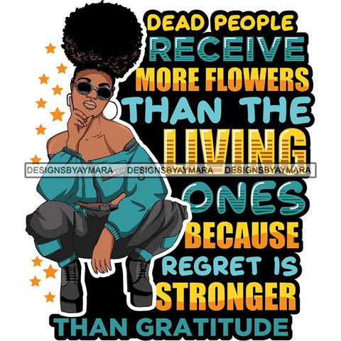 Afro Lola Squatting Bad Ass Life Quotes Confident Lady .SVG Clipart Vector Cutting Files