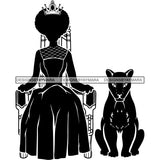 Afro Queen Silhouette SVG African Goddess Cutting Files 1