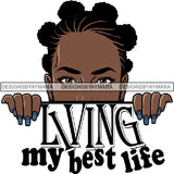 Afro Woman Peeking Peek-a-Boo I see You Melanin Pretty Half Face PNG File For Print Not For Cutting
