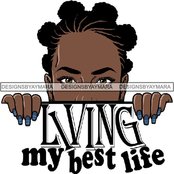 Afro Woman Peeking Peek-a-Boo I see You Melanin Pretty Half Face PNG File For Print Not For Cutting