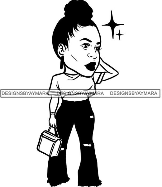 Fashion Girl Afro Woman Melanin Popping Ebony Queen .SVG Cutting Files