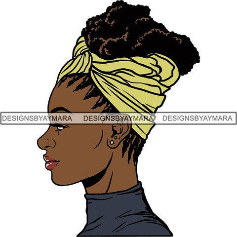 Afro Woman SVG Turban Head Wrap Cutting Files For Silhouette Cricut and More