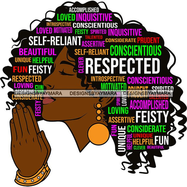 Afro Succesful Woman Hair Quotes Black Lives Matter Proud Roots Nubian Melanin SVG Cut Files