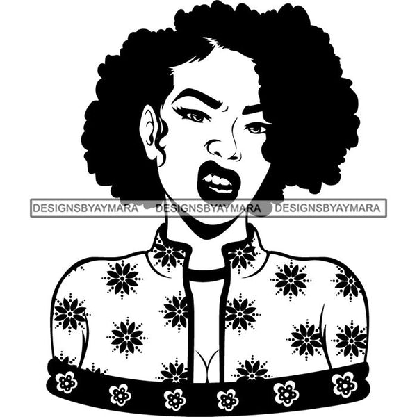 Afro Nubian Melanin Popping Kinky Hair Beautiful African American Woman SVG Cutting Files