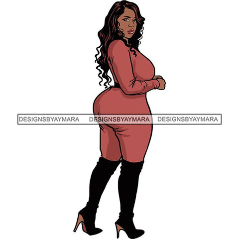 BBW Thick Thigh Woman Sassy Exotic Curvy Big Bone Goddess .SVG Cutting Files For Silhouette and Cricut and More!