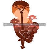 Sensual African Artwork Proud Roots Mother and Child Safari Savanna Africa Continent Exotic Environment  SVG Files For Cutting and More!