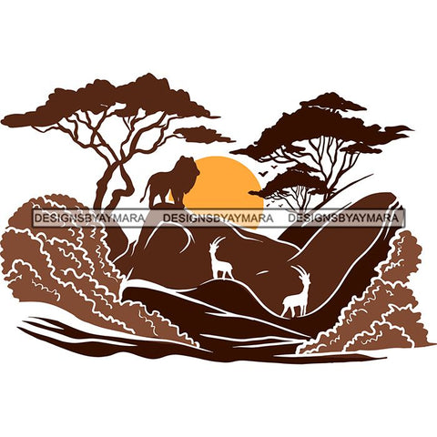Sensual African Silhouette Goddess Safari Africa Nature Exotic Culture SVG Cutting Files.