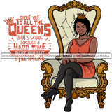 Afro Queen Goddess Melanin Nubian Glamour .PNG Print Files Not For Cutting
