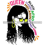 Afro Powerful Woman Life Quotes Unapologetic Strong Independent Educated Smart Queen SVG Cutting Files