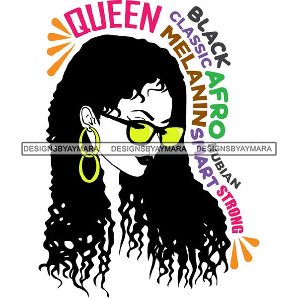 Afro Powerful Woman Life Quotes Unapologetic Strong Independent Educated Smart Queen SVG Cutting Files