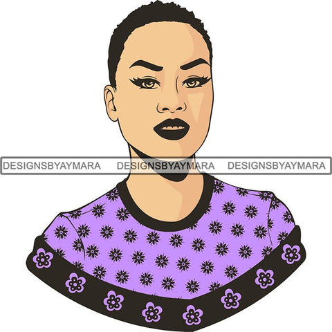 Afro Latin Woman SVG Curly Hairstyle Cutting Files For Silhouette Cricut and More