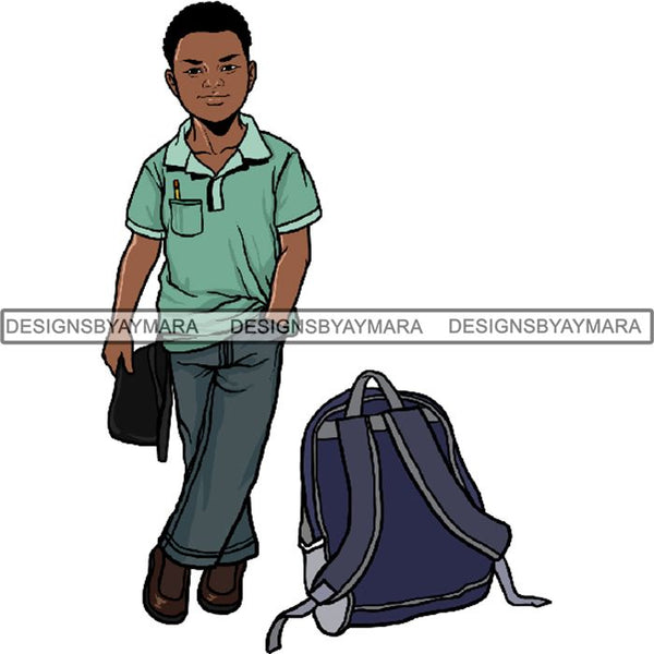 Back to School Kid Student Education Supplies .PNG Print File Not For Cutting