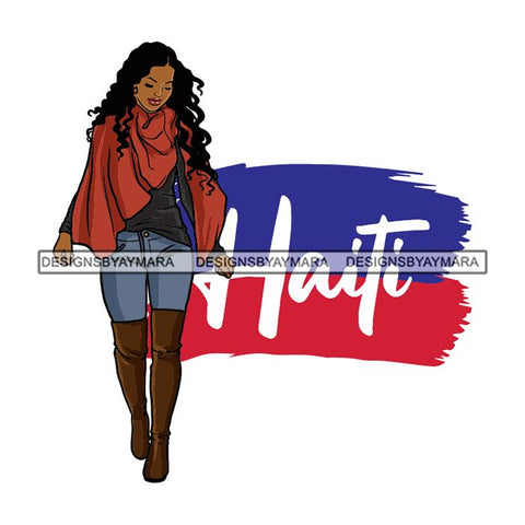 Haiti Country Afro Diva Proud Roots Pretty Woman Fashion .SVG Cutting Files For Silhouette and Cricut and More!