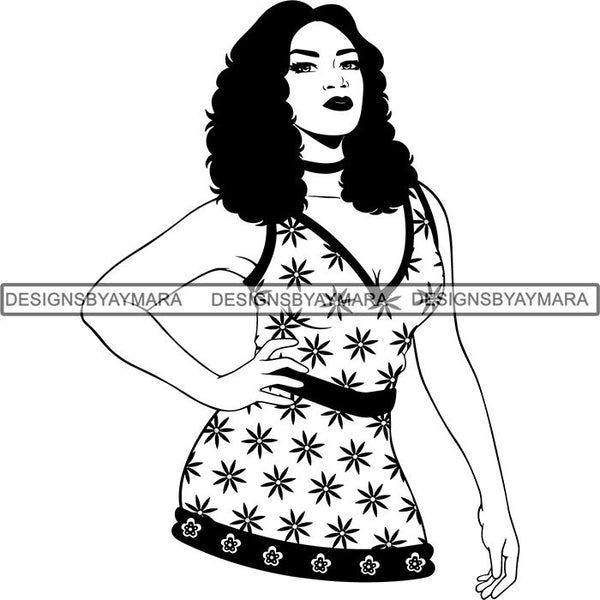 Afro Independent Successful Woman SVG Cutting Files For Silhouette Cricut and More