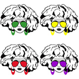 Bundle 4 Afro Lola Boss Lady Dope Diva Glamour Wearing Glasses Accesories .SVG Cut Files