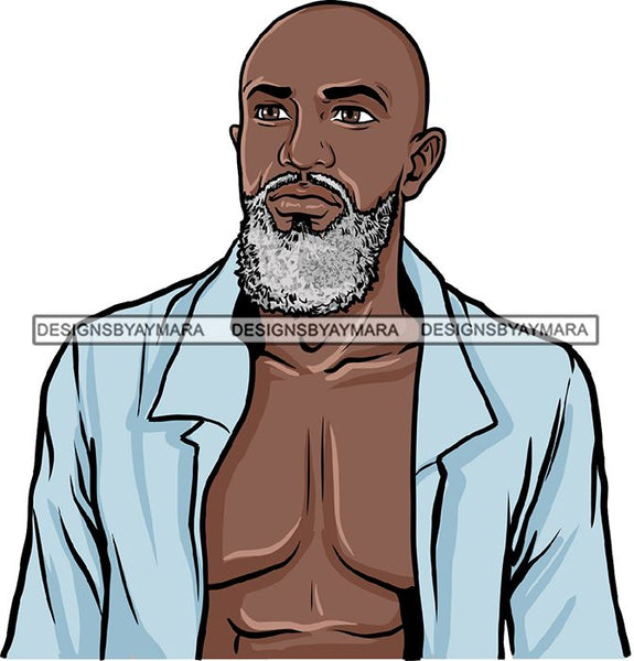 Attractive Black Man Bearded Hipster Model Fashion Male Guy Hombre Masculino Guapo Stylish Close-up Sexy Macho Manly SVG Files For Cutting