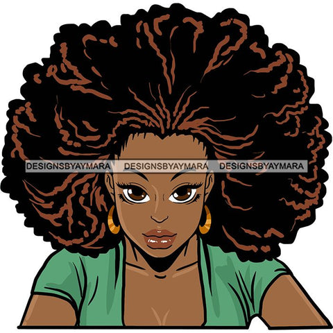 Afro Black Woman Sister-lock Hairstyle .SVG Cutting Files For Silhouette Cricut and More!