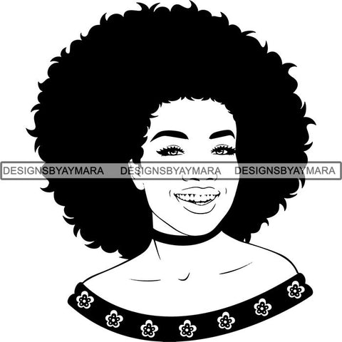 Afro Latin Woman SVG Curly Hairstyle Cutting Files For Silhouette Cricut and More