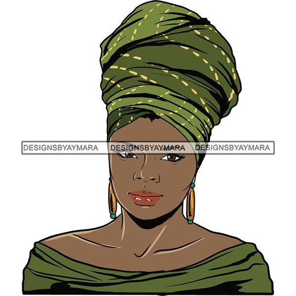 Beautiful Woman Turban Head Wrap Hairstyle SVG Files For Cutting and More!