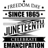 June 19 Juneteenth Emancipation Freedom Holiday African American History  SVG PNG JPG Vector Cutting Files