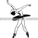 Afro Black Ballerina Woman Ballet Dancer .SVG Cut Files For Silhouette and Cricut