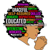 Afro Succesful Woman Hair Quotes Black Lives Matter Proud Roots Nubian Melanin SVG Cut Files