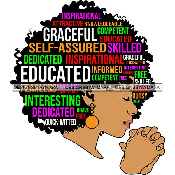 Afro Succesful Woman Hair Quotes Black Lives Matter Proud Roots Nubian Melanin SVG Cut Files