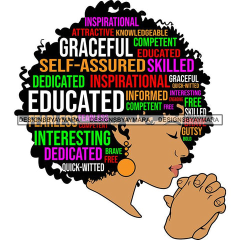 Afro Succesful Woman Hair Quotes Black Lives Matter Proud Roots Nubian Melanin SVG Cut Files