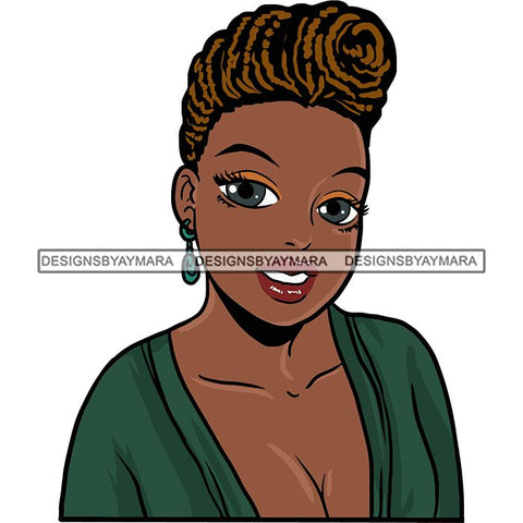 Afro Black Woman Sister-lock Hairstyle .SVG Cutting Files For Silhouette Cricut and More!