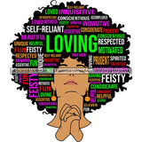 Afro Succesful Woman Hair Quotes Black Lives Matter Proud Roots Nubian Melanin SVG Cut Files