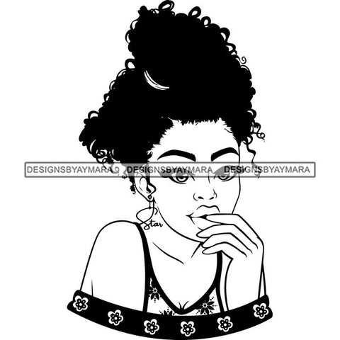 Afro Nubian Melanin Popping Kinky Hair Beautiful African American Woman SVG Cutting Files
