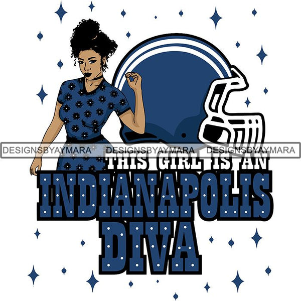 Indianapolis Diva Football Team SVG Cutting Files For Silhouette Cricut and More