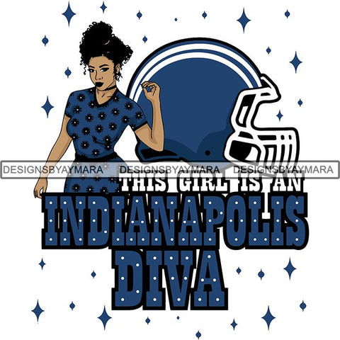 Indianapolis Diva Football Team SVG Cutting Files For Silhouette Cricut and More