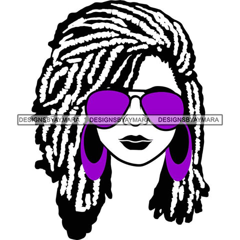 Afro Lola Boss Lady Dope Diva Glamour Wearing Glasses Accesories .SVG Cut Files