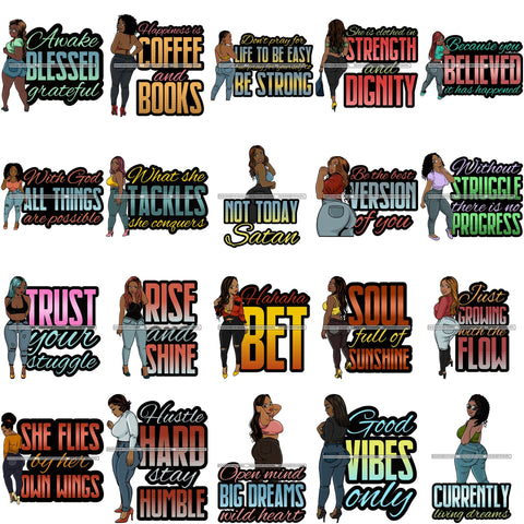 Bundle 20 Fashion Woman Melanin Bad Ass Life Quotes .SVG Cutting Files For Silhouette Cricut and More!