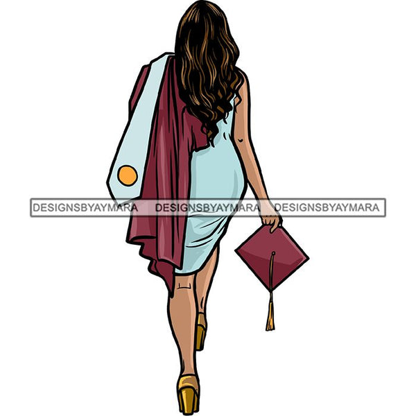 Graduation Achievement Hard Work Diploma Success Robe Cap Certificate College SVG Cutting Files