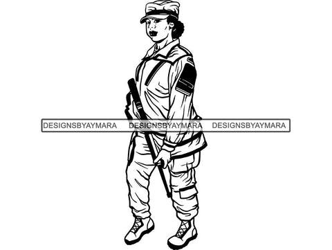 Military Woman USA Proud Melanin SVG Cut Files