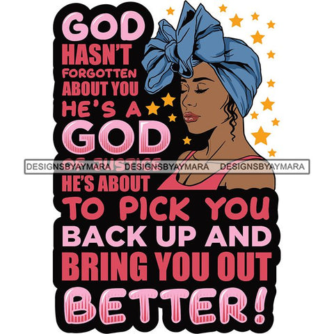 Afro Black Proud Woman Lord God Quotes SVG Cutting Files For Silhouette Cricut and More