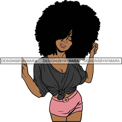 Afro Independent Successful Woman SVG Cutting Files For Silhouette Cricut and More