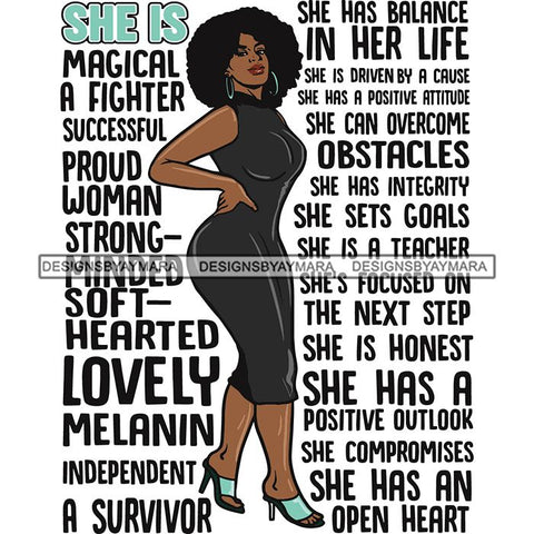 Afro Woman She's Successful Quotes SVG Files For Cutting and More!