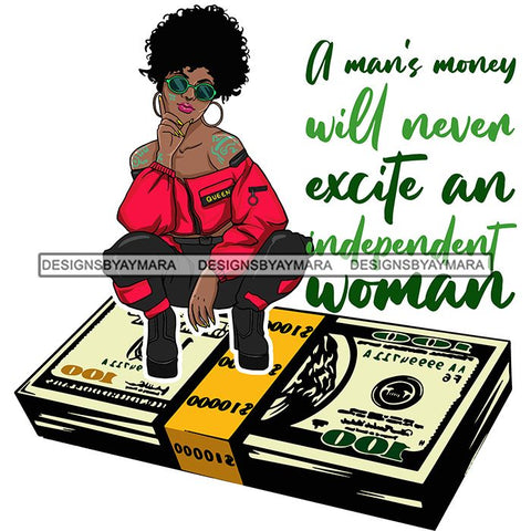 Afro Badass Goddess Hustle Woman Money Maker .SVG Cutting Files For Silhouette and Cricut and More!