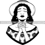 Latina Woman Praying God .SVG Cut Files For Silhouette and Cricut