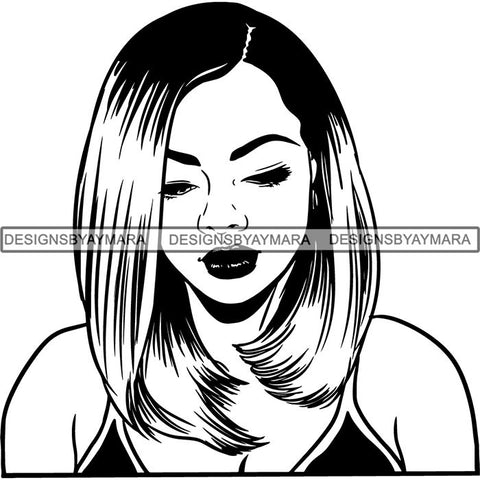 Beautiful Afro Woman Unique Designs In Black and White SVG Cutting Files For Silhouette Cricut and More