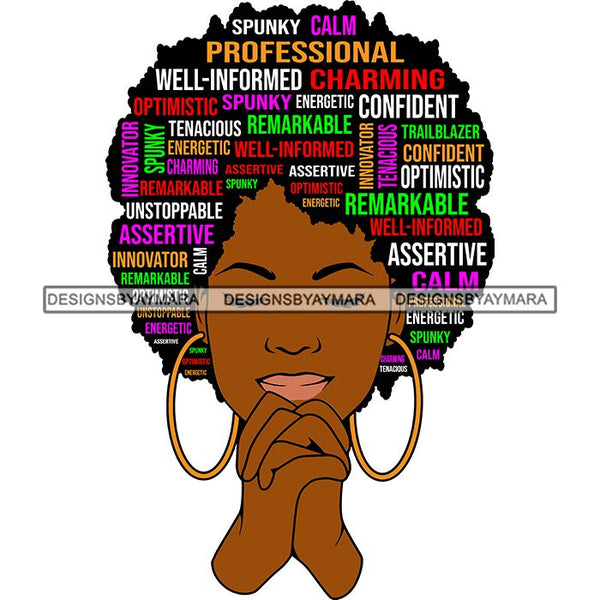 Afro Succesful Woman Hair Quotes Black Lives Matter Proud Roots Nubian Melanin SVG Cut Files