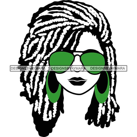 Afro Lola Boss Lady Dope Diva Glamour Wearing Glasses Accesories .SVG Cut Files